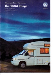 2003 VW T4 Transporter Camper Model Range Sales Brochure