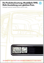 1990 VW T3 Model Update Brochure
