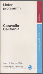 1990 VW California Dealer Information Handbook