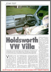 Nov 1991 VW T4 Holdsworth Villa Magazine Review