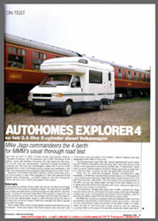 VW T4 Autohomes Explorer 4 Magazine Review