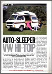 VW T25 Autosleeper VHT Magazine Review