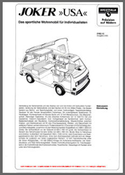 1983 VW T3 Westfalia Joker USA Sales Brochure